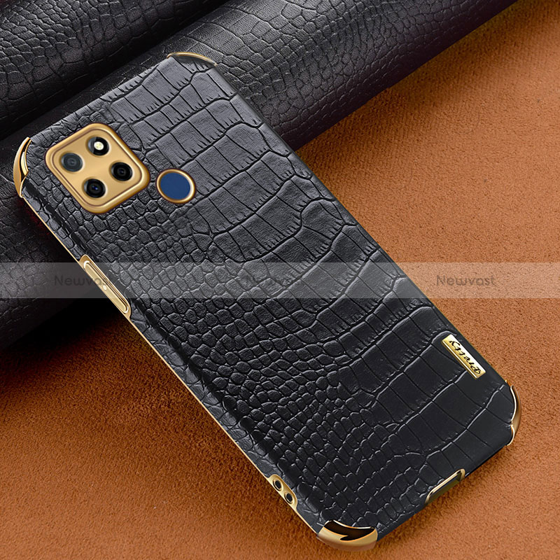 Soft Luxury Leather Snap On Case Cover XD1 for Realme Q2i 5G Black