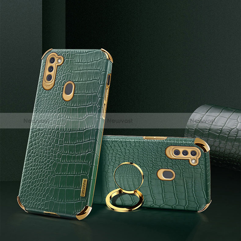 Soft Luxury Leather Snap On Case Cover XD1 for Samsung Galaxy A11 Green