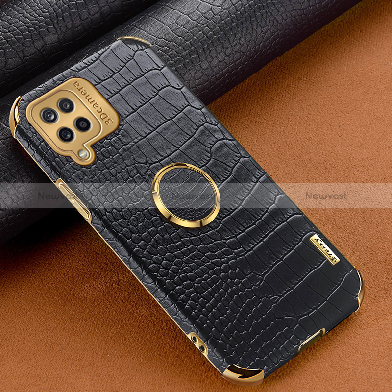 Soft Luxury Leather Snap On Case Cover XD1 for Samsung Galaxy A12 Nacho Black