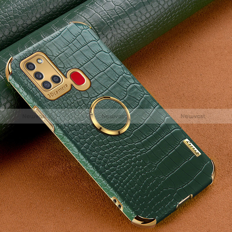 Soft Luxury Leather Snap On Case Cover XD1 for Samsung Galaxy A21s Green