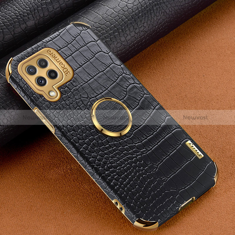 Soft Luxury Leather Snap On Case Cover XD1 for Samsung Galaxy A22 4G Black