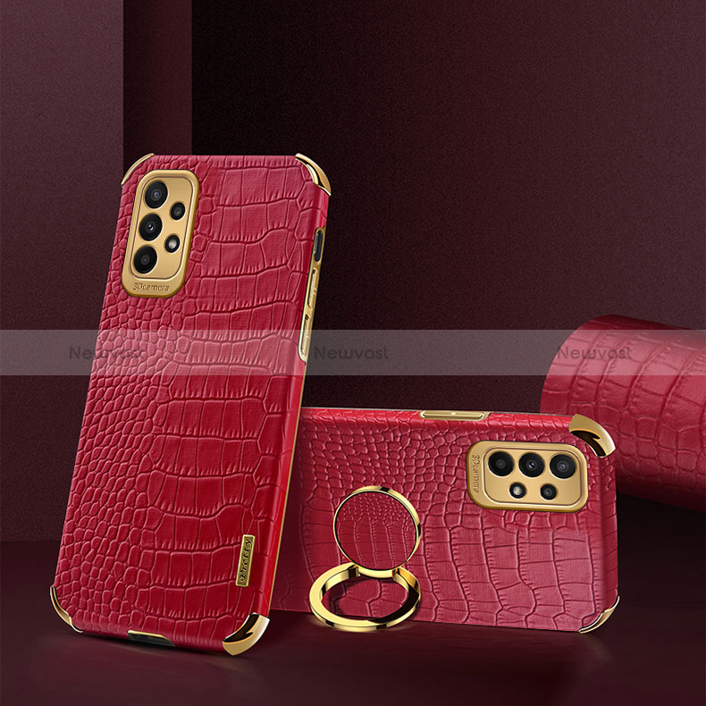 Soft Luxury Leather Snap On Case Cover XD1 for Samsung Galaxy A23 4G Red