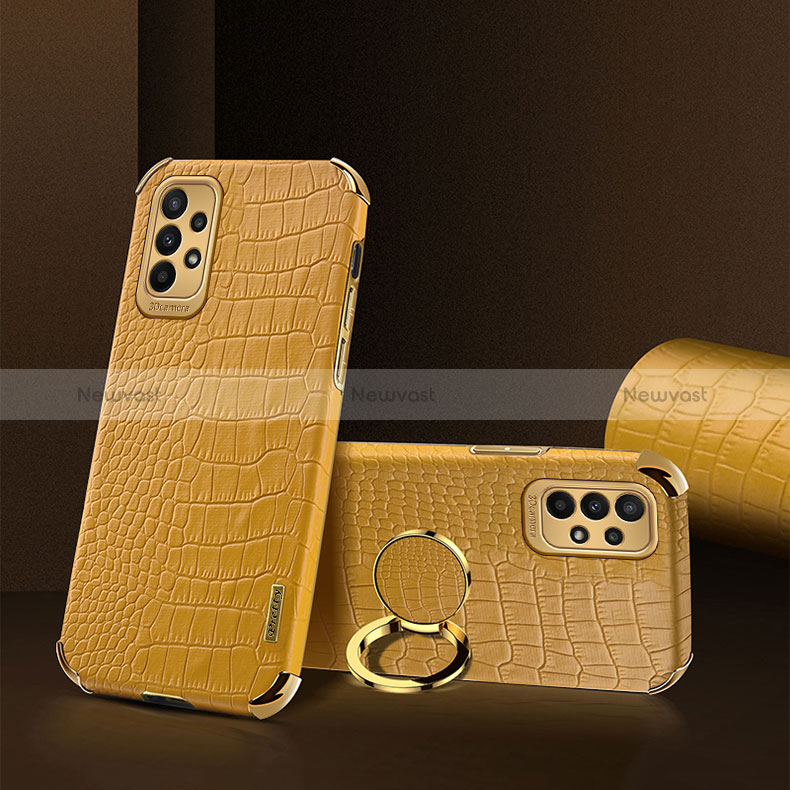 Soft Luxury Leather Snap On Case Cover XD1 for Samsung Galaxy A23 4G Yellow