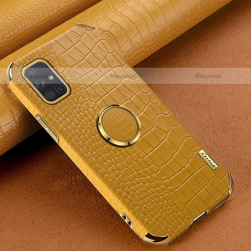 Soft Luxury Leather Snap On Case Cover XD1 for Samsung Galaxy A71 4G A715 Yellow