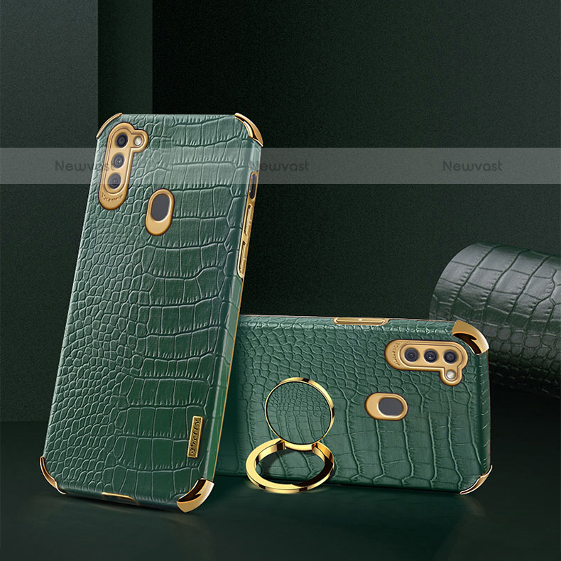 Soft Luxury Leather Snap On Case Cover XD1 for Samsung Galaxy M11 Green