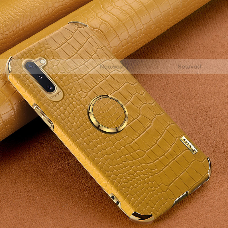 Soft Luxury Leather Snap On Case Cover XD1 for Samsung Galaxy Note 10 5G Yellow