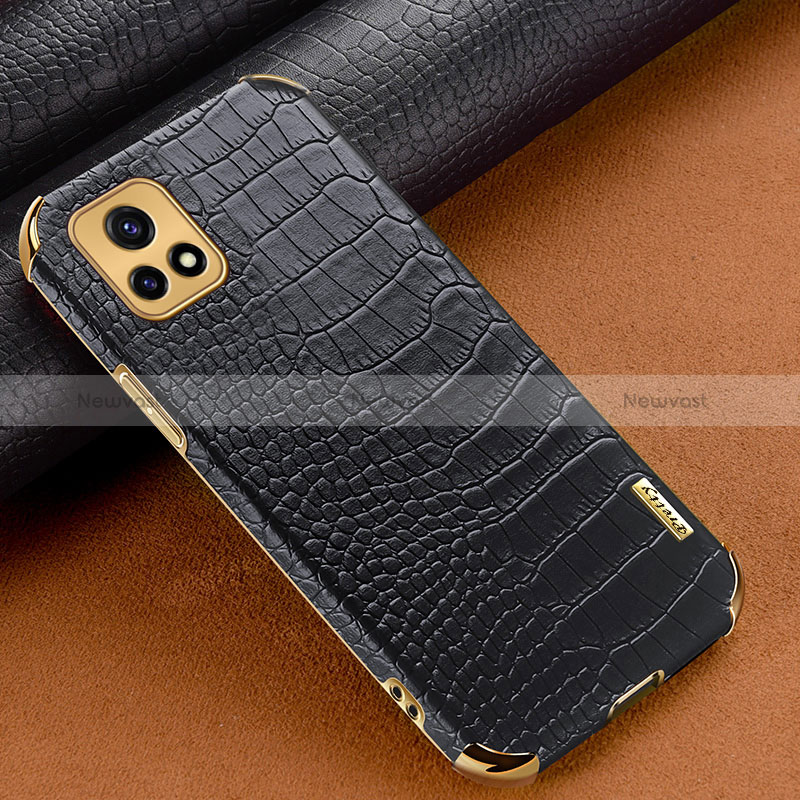 Soft Luxury Leather Snap On Case Cover XD1 for Vivo iQOO U3 5G Black