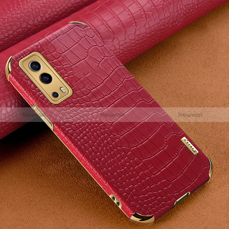 Soft Luxury Leather Snap On Case Cover XD1 for Vivo iQOO Z3 5G Red