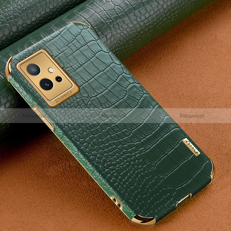 Soft Luxury Leather Snap On Case Cover XD1 for Vivo iQOO Z6 5G Green