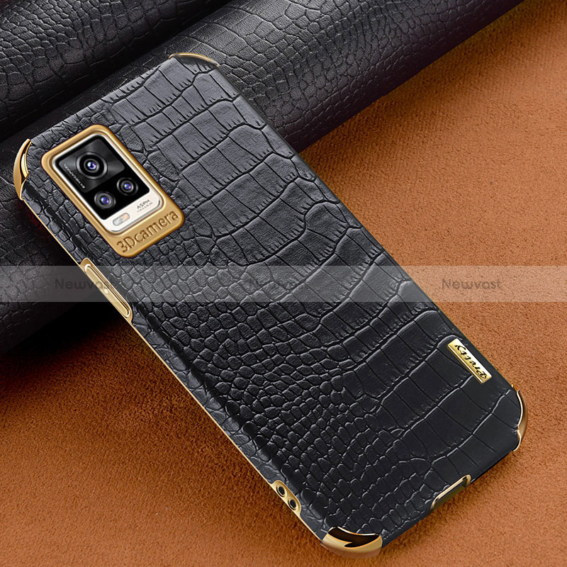 Soft Luxury Leather Snap On Case Cover XD1 for Vivo V20 (2021) Black