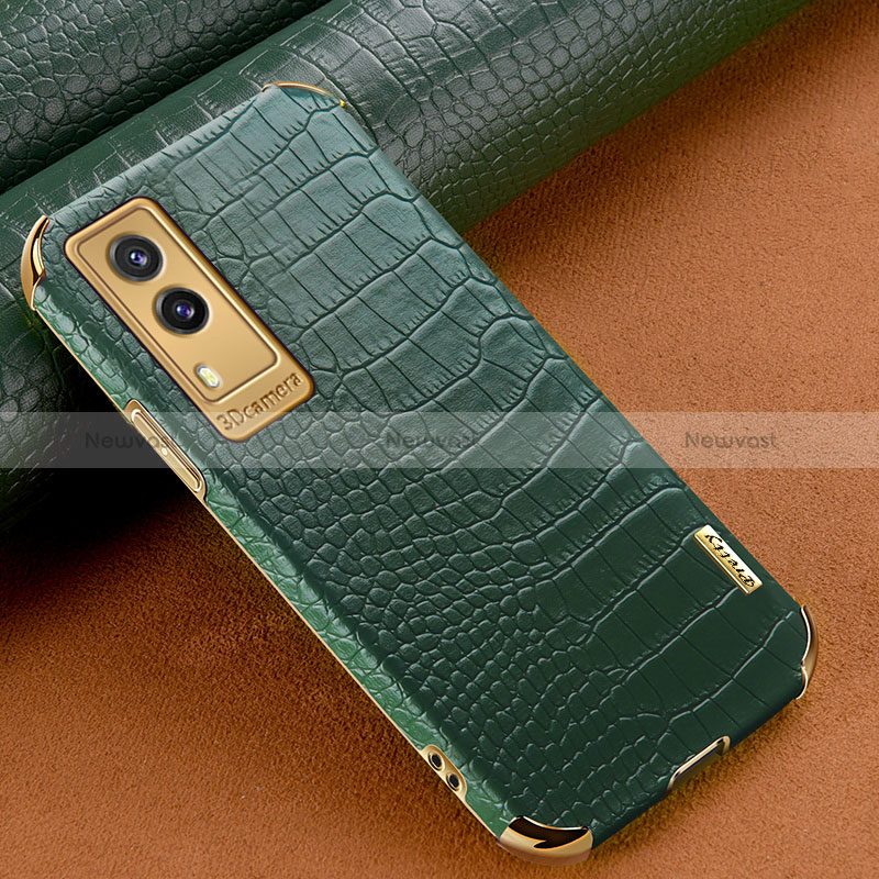 Soft Luxury Leather Snap On Case Cover XD1 for Vivo V21e 5G Green