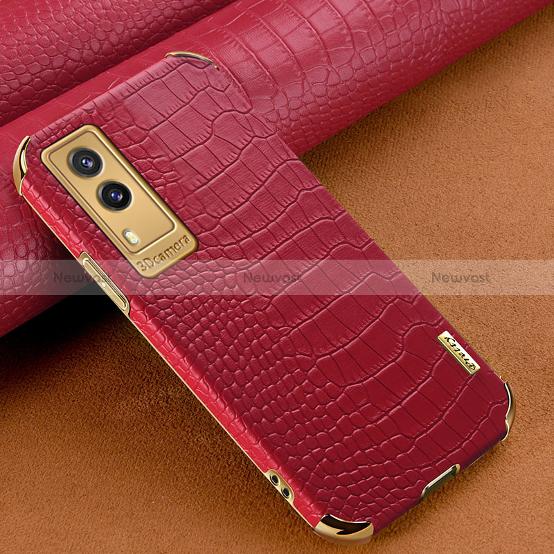 Soft Luxury Leather Snap On Case Cover XD1 for Vivo V21e 5G Red