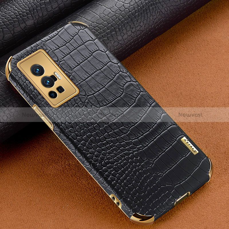 Soft Luxury Leather Snap On Case Cover XD1 for Vivo X70 Pro 5G Black