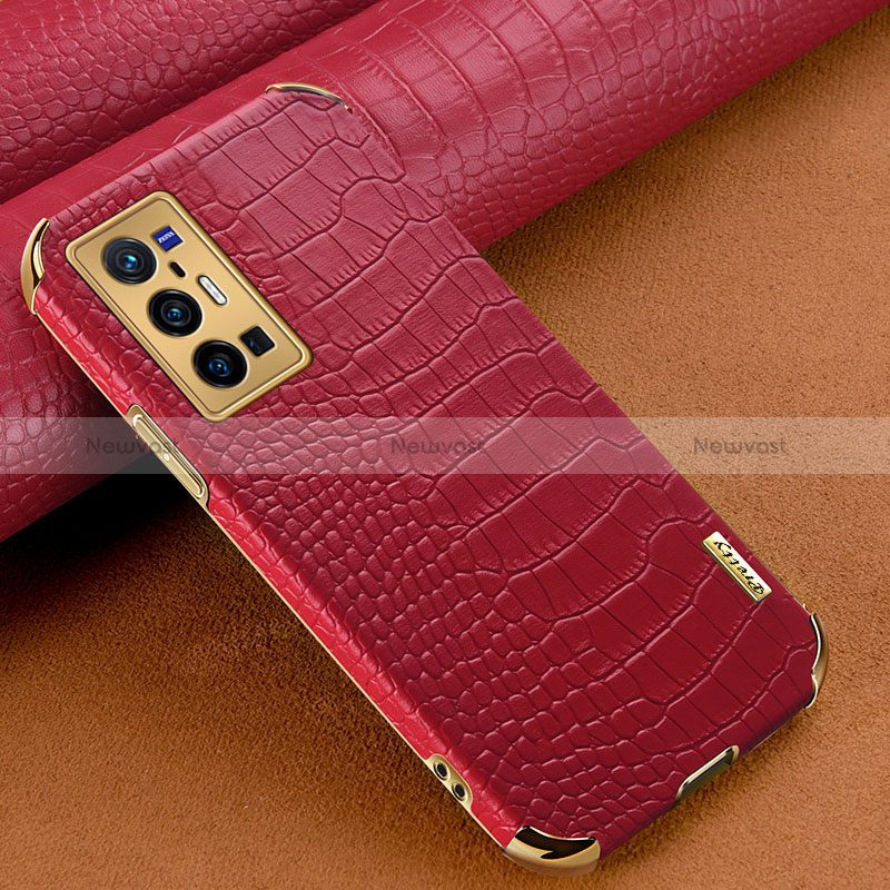 Soft Luxury Leather Snap On Case Cover XD1 for Vivo X70 Pro+ Plus 5G Red