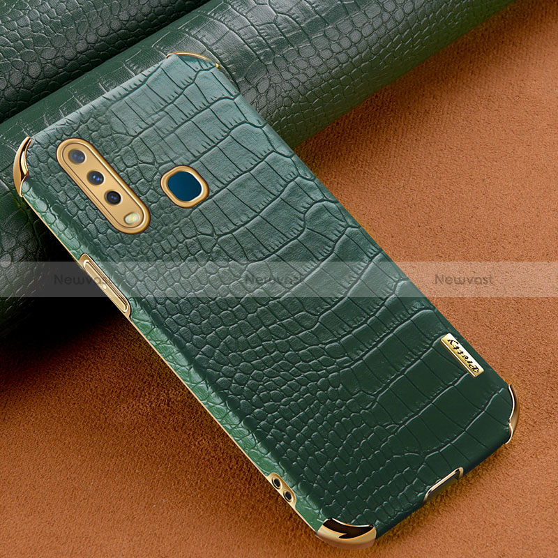 Soft Luxury Leather Snap On Case Cover XD1 for Vivo Y11 Green