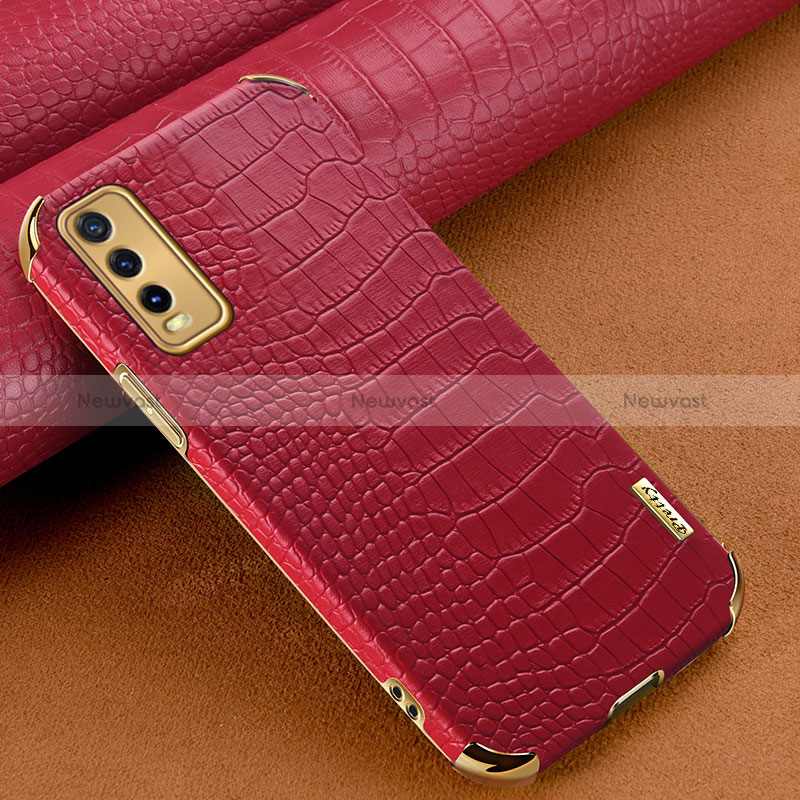 Soft Luxury Leather Snap On Case Cover XD1 for Vivo Y12A Red