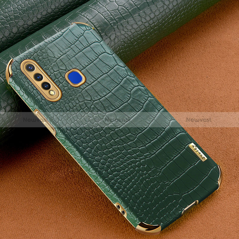 Soft Luxury Leather Snap On Case Cover XD1 for Vivo Y19 Green