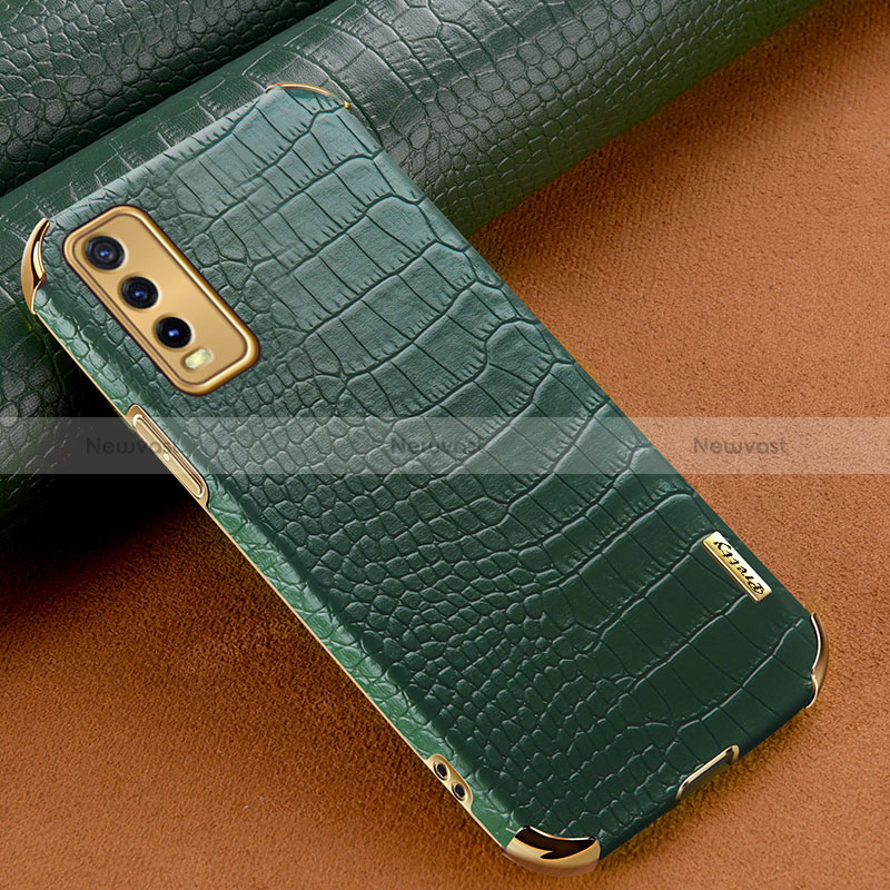 Soft Luxury Leather Snap On Case Cover XD1 for Vivo Y20 Green