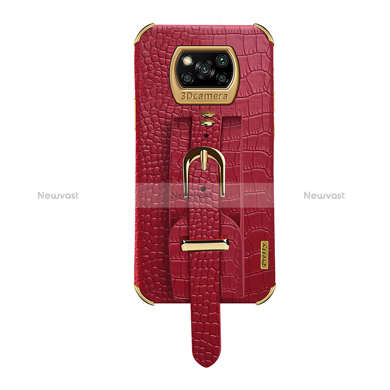 Soft Luxury Leather Snap On Case Cover XD1 for Xiaomi Poco X3 Red