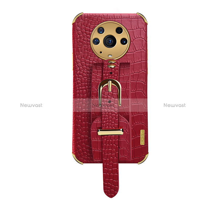 Soft Luxury Leather Snap On Case Cover XD2 for Huawei Honor Magic3 Pro+ Plus 5G Red