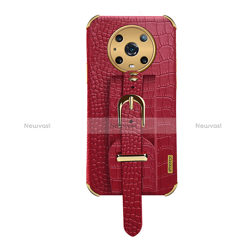 Soft Luxury Leather Snap On Case Cover XD2 for Huawei Honor Magic4 Pro 5G Red