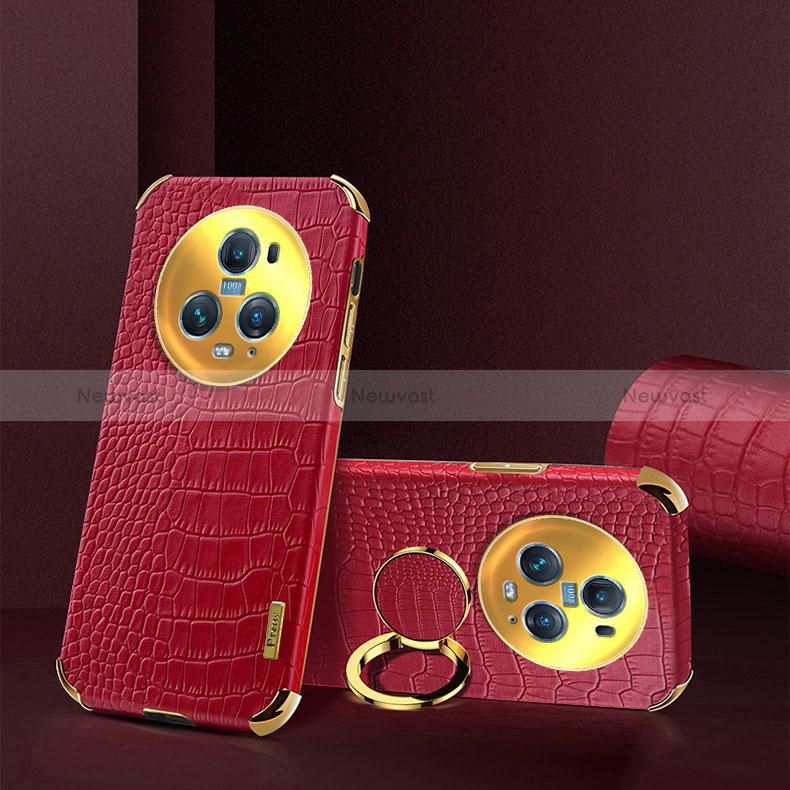 Soft Luxury Leather Snap On Case Cover XD2 for Huawei Honor Magic5 Pro 5G Red