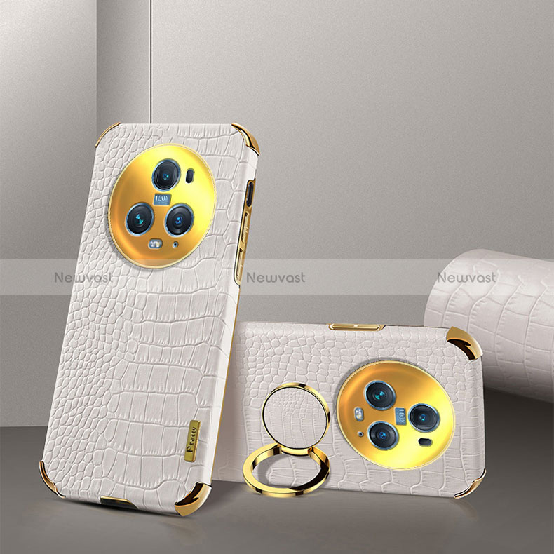 Soft Luxury Leather Snap On Case Cover XD2 for Huawei Honor Magic5 Pro 5G White