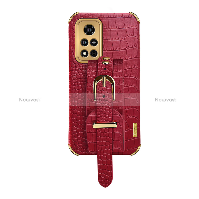 Soft Luxury Leather Snap On Case Cover XD2 for Huawei Honor V40 5G Red