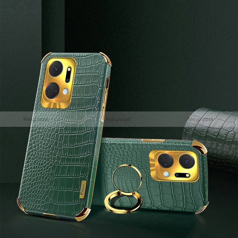 Soft Luxury Leather Snap On Case Cover XD2 for Huawei Honor X7a Green