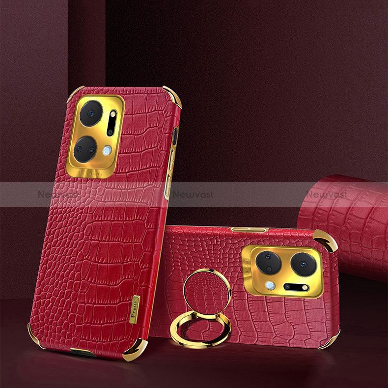 Soft Luxury Leather Snap On Case Cover XD2 for Huawei Honor X7a Red