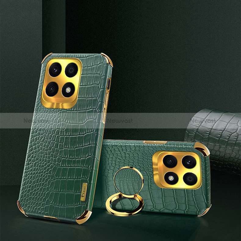 Soft Luxury Leather Snap On Case Cover XD2 for Huawei Honor X8a 4G Green