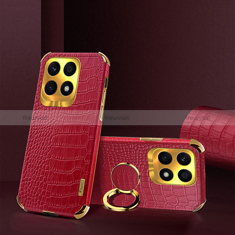 Soft Luxury Leather Snap On Case Cover XD2 for Huawei Honor X8a 4G Red