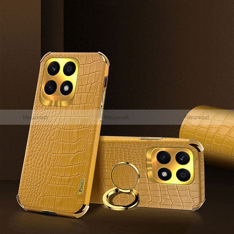 Soft Luxury Leather Snap On Case Cover XD2 for Huawei Honor X8a 4G Yellow