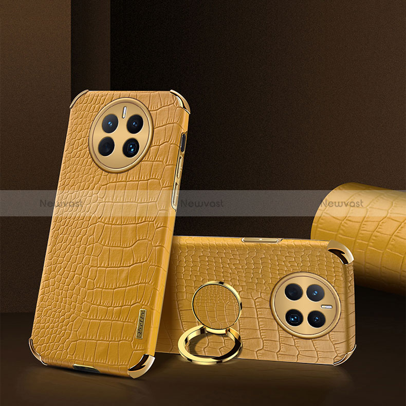 Soft Luxury Leather Snap On Case Cover XD2 for Huawei Mate 50 Yellow