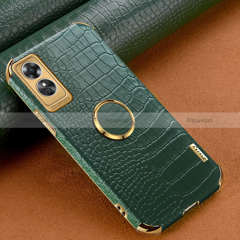 Soft Luxury Leather Snap On Case Cover XD2 for Oppo A17 Green