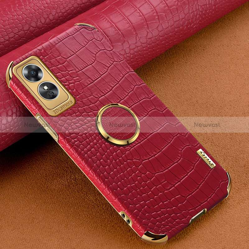 Soft Luxury Leather Snap On Case Cover XD2 for Oppo A17 Red