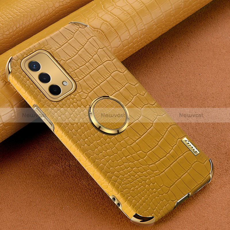Soft Luxury Leather Snap On Case Cover XD2 for Oppo A54 5G Yellow