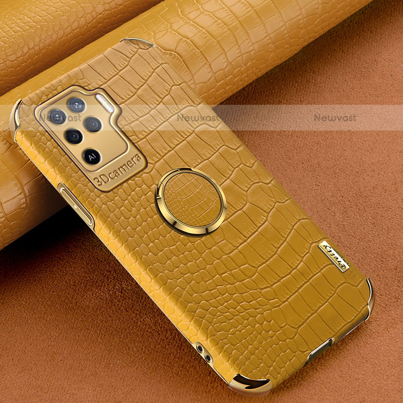 Soft Luxury Leather Snap On Case Cover XD2 for Oppo A94 4G Yellow