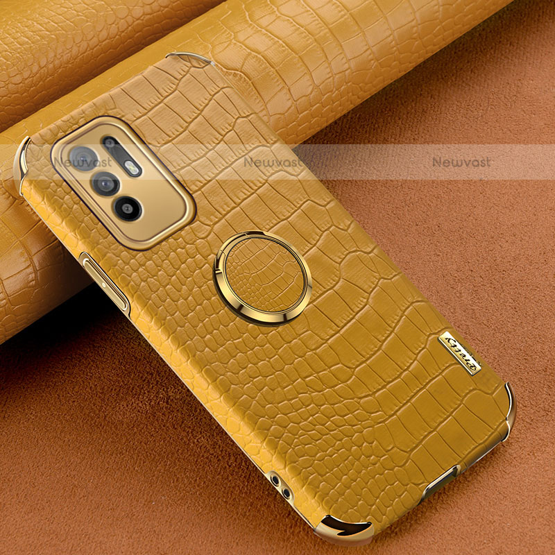 Soft Luxury Leather Snap On Case Cover XD2 for Oppo A95 5G Yellow