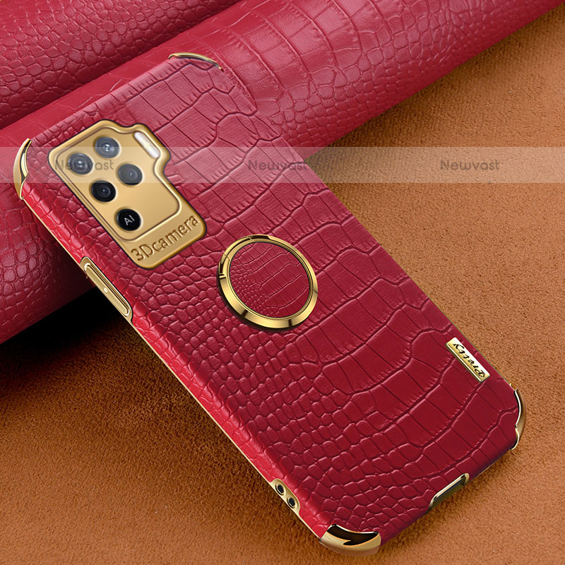 Soft Luxury Leather Snap On Case Cover XD2 for Oppo F19 Pro Red