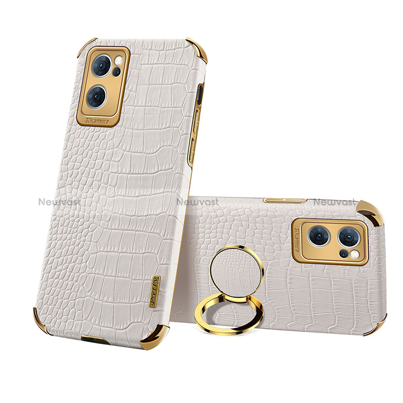 Soft Luxury Leather Snap On Case Cover XD2 for Oppo Find X5 Lite 5G White