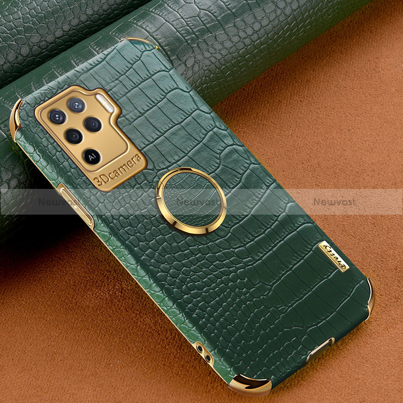 Soft Luxury Leather Snap On Case Cover XD2 for Oppo Reno5 F Green