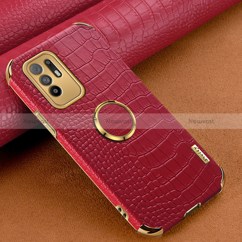 Soft Luxury Leather Snap On Case Cover XD2 for Oppo Reno5 Z 5G Red