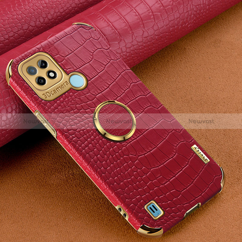 Soft Luxury Leather Snap On Case Cover XD2 for Realme C21 Red