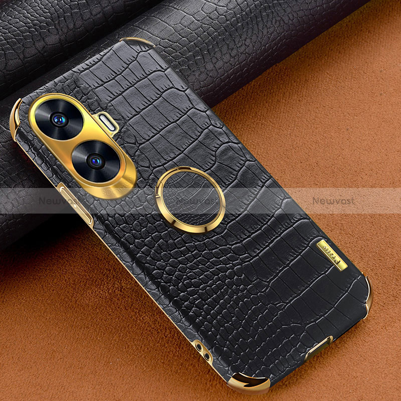 Soft Luxury Leather Snap On Case Cover XD2 for Realme C55 Black