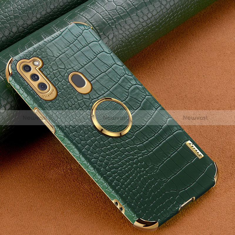 Soft Luxury Leather Snap On Case Cover XD2 for Samsung Galaxy A11 Green