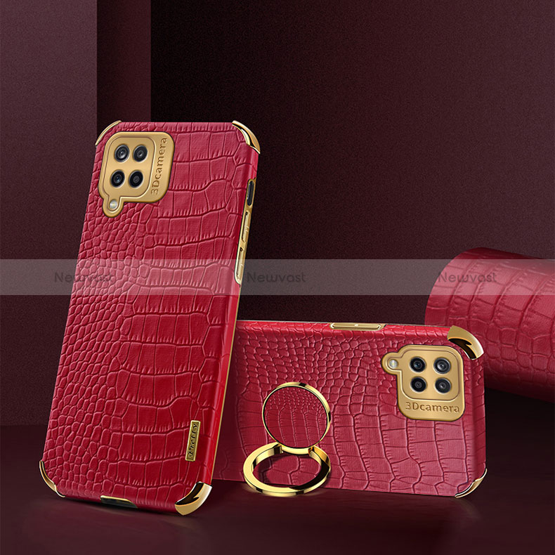 Soft Luxury Leather Snap On Case Cover XD2 for Samsung Galaxy A12 Nacho Red