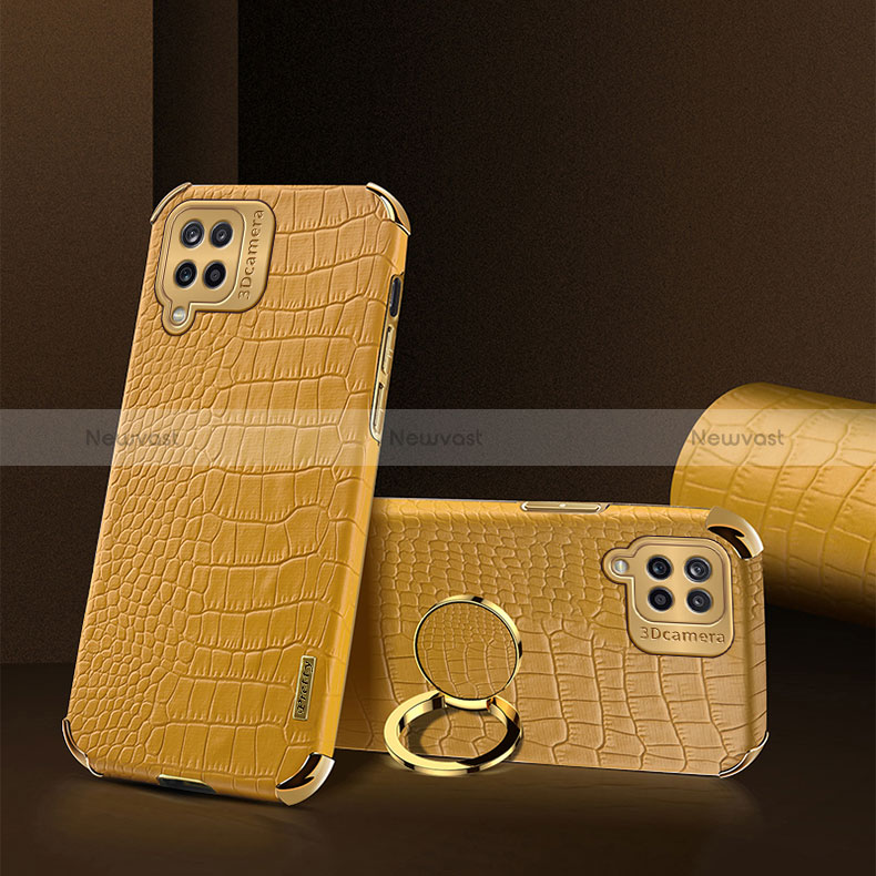 Soft Luxury Leather Snap On Case Cover XD2 for Samsung Galaxy A12 Nacho Yellow