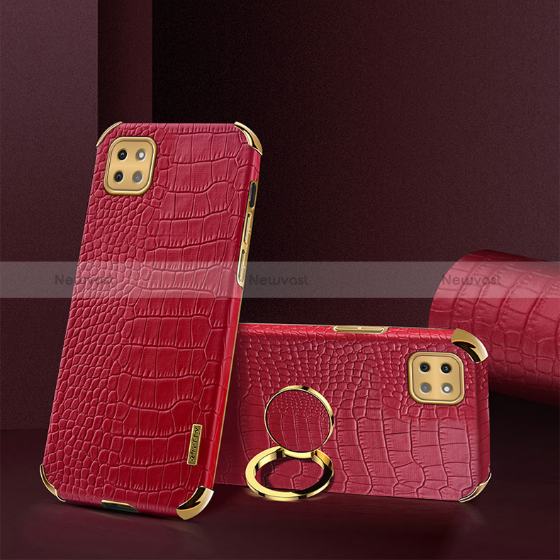 Soft Luxury Leather Snap On Case Cover XD2 for Samsung Galaxy A22 5G Red