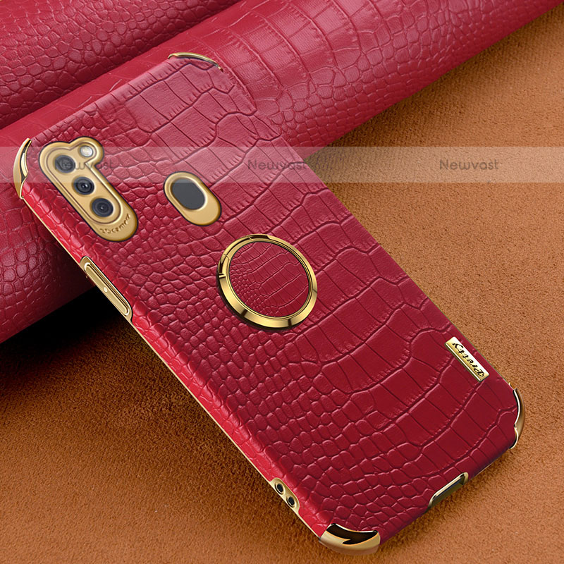 Soft Luxury Leather Snap On Case Cover XD2 for Samsung Galaxy M11 Red